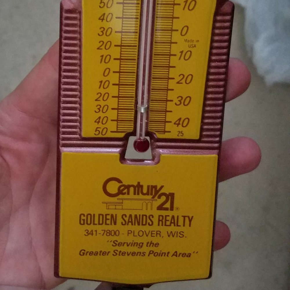 Century 21 Golden Sands realty thermometer with wall bracket euc